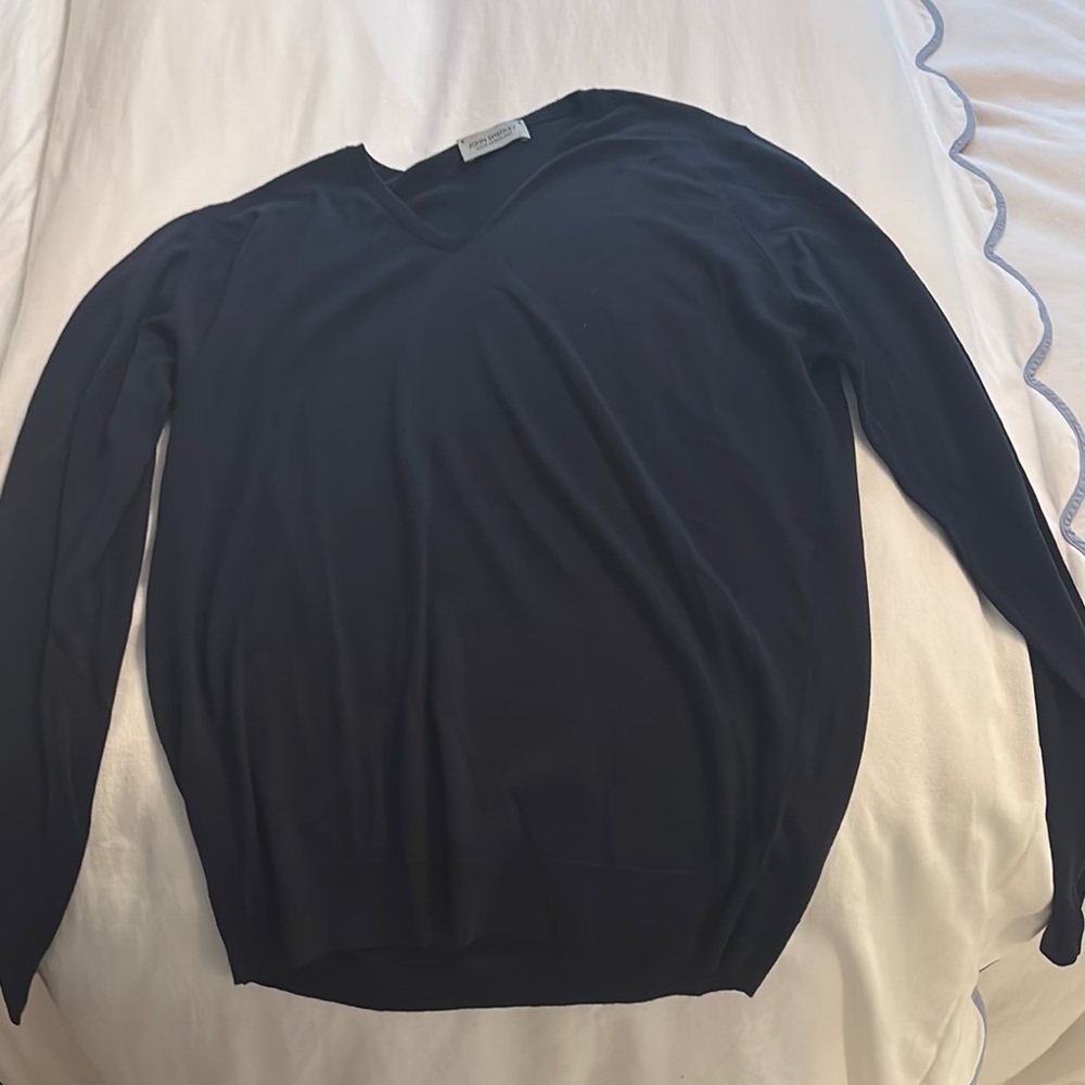 John Smedley Black V-Neck Sweater